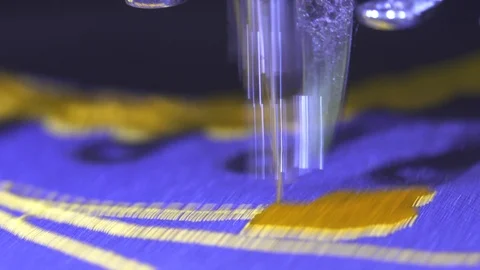 Close-up needle of Computerized machine embroidery Video stock 107662065