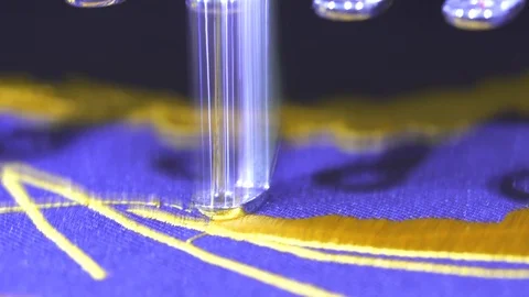 Close-up needle of Computerized machine embroidery Video stock 107662147