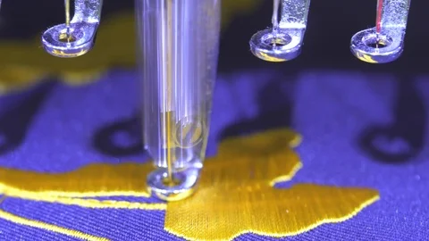 Close-up needle of Computerized machine embroidery Video stock 107662289