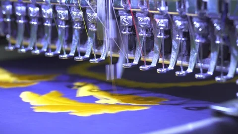 Close-up needle of Computerized machine embroidery Video stock 107662459