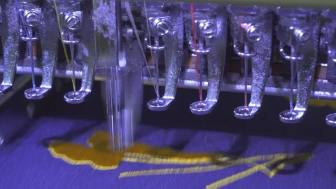 Close-up needle of Computerized machine embroidery Video stock 107663116