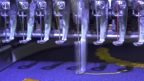 Close-up needle of Computerized machine embroidery Video stock 107663256