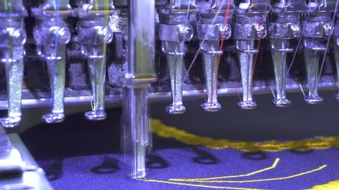 Close-up needle of Computerized machine embroidery Video stock 107663359