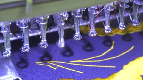 Close-up needle of Computerized machine embroidery Video stock 107663437