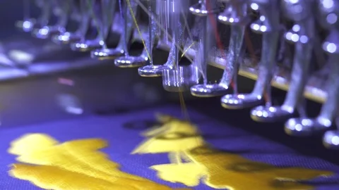 Close-up needle of Computerized machine embroidery Video stock 107663743