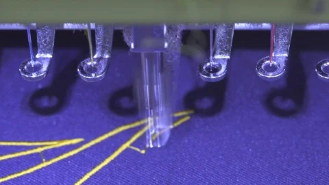 Close-up needle of Computerized machine embroidery Video stock 107663757