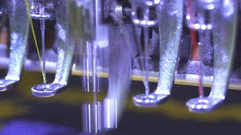Close-up needle of Computerized machine embroidery Video stock 107663811