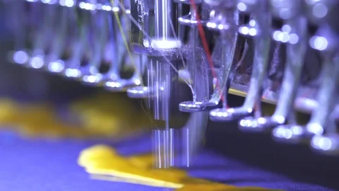 Close-up needle of Computerized machine embroidery Video stock 107663893
