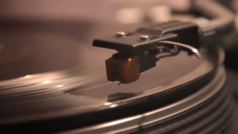 Close-up of a needle playing an LP vinyl Stock Footage 102748554