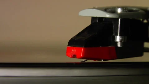 Close Up On Needle While Record Is Playing Stock Footage 144422138