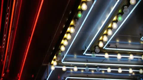 Close Up of Neon and Chasing Lights Vidéo 22408727