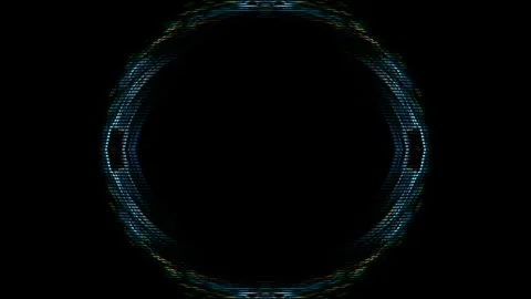 Close up of a neon blue circle on a black background 库存影片 279939010