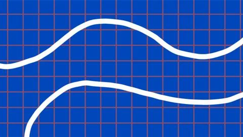 Close-up of Neon Light Tubes on Blue Grid Background. Illustrazione stock