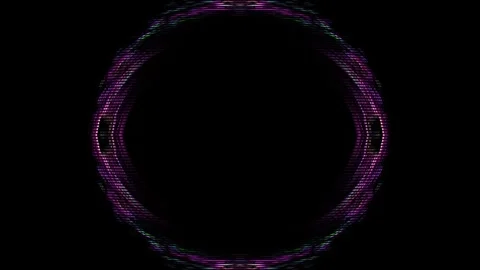 Close up of a neon violet circle on a black background Stock Footage 279881142