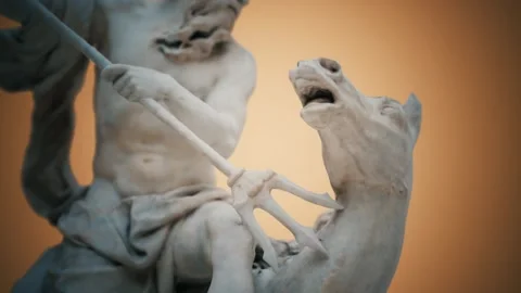 Close up of the Neptune statue Stock Footage 129501909