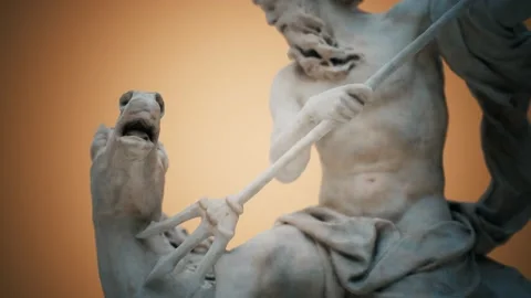 Close up of the Neptune statue Stock Footage 141031337