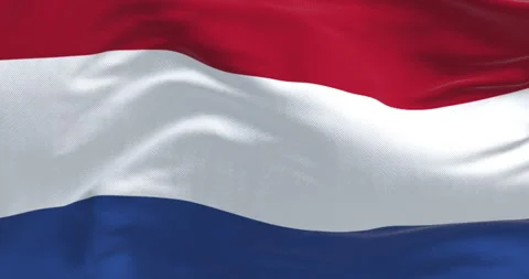Close-up of the Netherlands flag waving Stock Footage 311866889