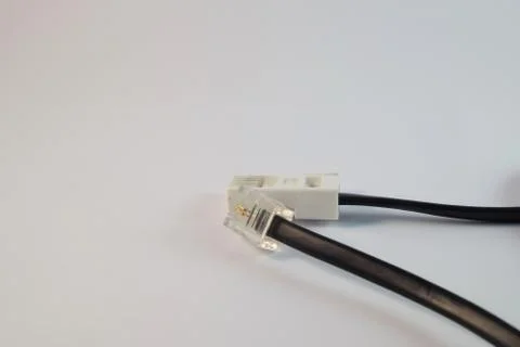 Close-up Network Cable on White Background, internet connection Stock Photos