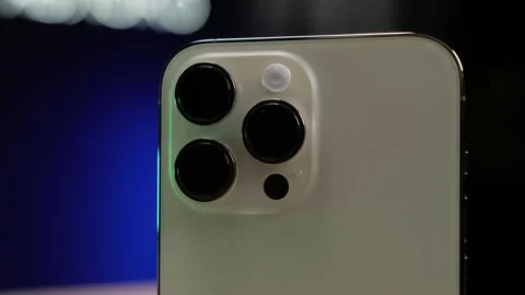 Close-up of new Apple iphone 14 Pro Max phone Stock Footage 219190681