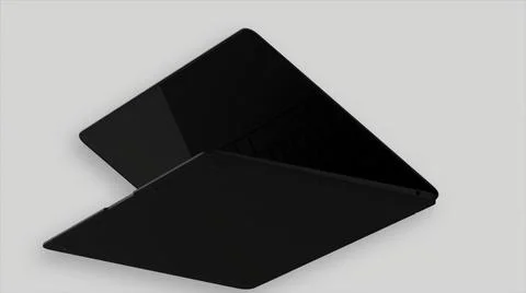 Close up of new black laptop computer model isolated on a white background 스톡 일러스트