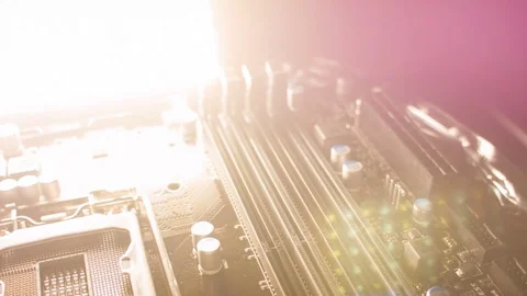 Close-up of a new computer motherboard 스톡 동영상 81088207