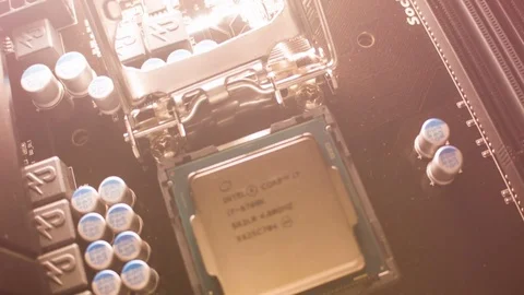 Close-up of a new computer motherboard Stock Footage 81088216