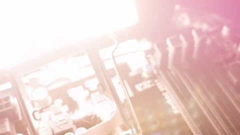 Close-up of a new computer motherboard Stock Footage 81090331