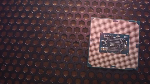 Close-up of a new computer processor Stock Footage 81090360