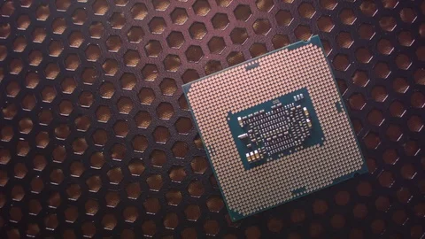 Close-up of a new computer processor Видео 81090675