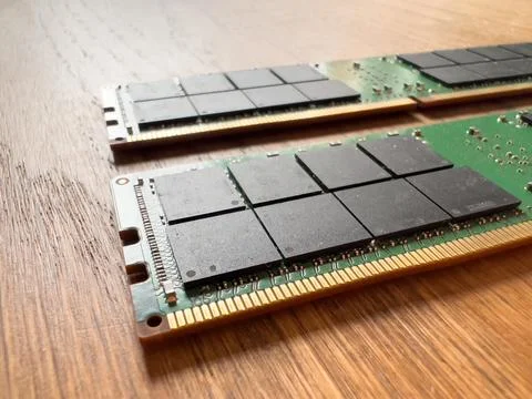 Close-up of new computer RAM Memory module Stock-Fotos
