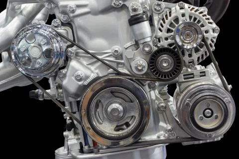 Close up  new engine car Stock Photos