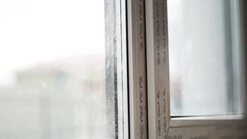 Close up new plastic windows are installed in the house under construction Video stock 189746173