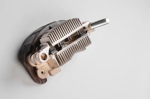 Close-up of a new relay regulator equalizing the voltage in the generator. New Stock Photos