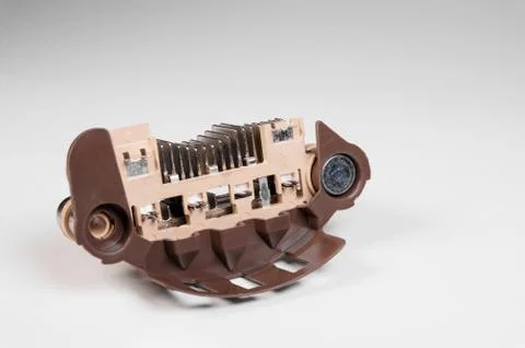 Close-up of a new relay regulator equalizing the voltage in the generator. New Stock Photos