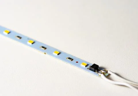 Close-up of new technology     led light strip   on white background . Stock Photos