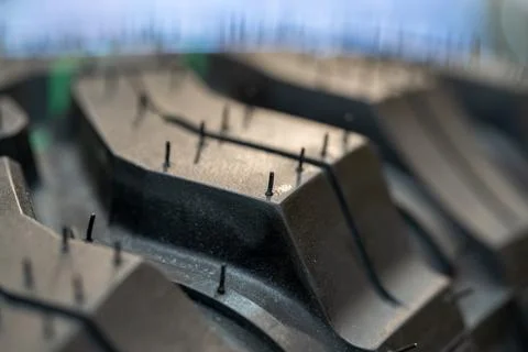 Close up of new tire tread pattern Stock Photos