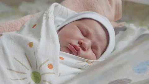 Close Up Of Newborn Baby Stock Footage 107991620