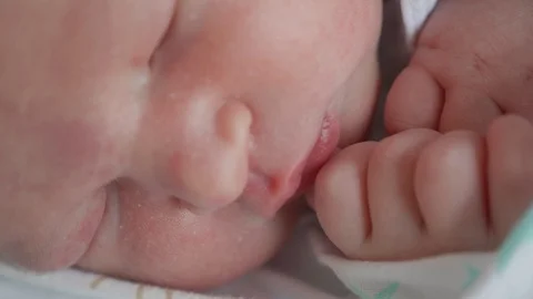 Close Up Of Newborn Baby Stock Footage 107992453