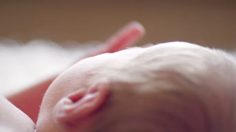 Close up of newborn baby's head Stock-Footage 38839604