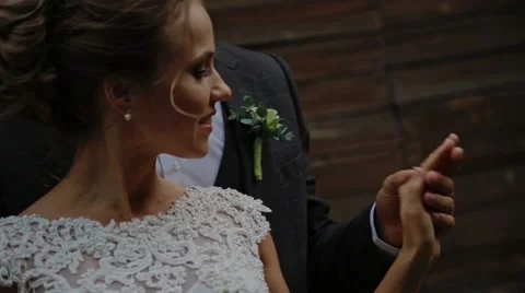Close-up newlyweds slowmotion Stock Footage 61774287