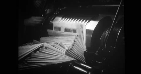 Close-up of newspaper being printed in printing press Stock Footage 43488639