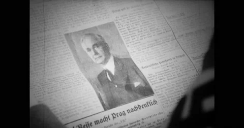 Close-up of newspaper with news about Secretary Cordell Hull Stock Footage