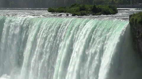 A close-up of Niagara Falls, foreground, in slow motion Stock Footage 44115914