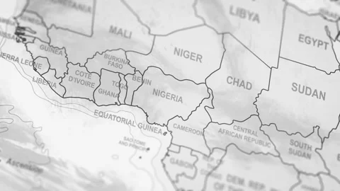 Close Up Of Nigeria Borders. World Map Animation. Vídeo Stock 331810917