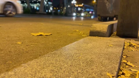 Close Up Night City Road Stock Footage 259069939