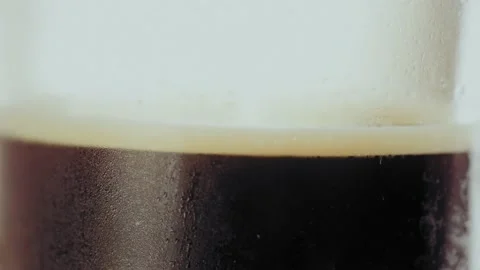 Close-Up of Nitro Coffee Foam Forming in a Glass Stock Footage 138261540