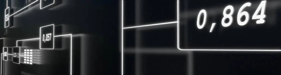  Close up node tree. Close up node tree. Digitalswitch board with signal l... Foto stock