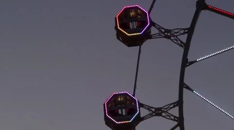 Close-up of Noria by rotating at sunset. Video stock 63075514