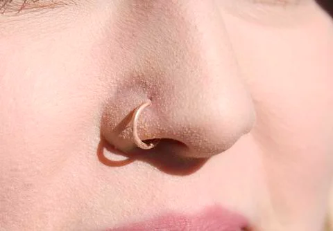 Close up of Nose Ring. Stock Photos