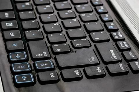 Close-up of notebook keyboard Stock Photos